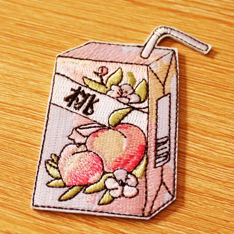 Japan Anime/Embroidery Patch DIY Hook Loop Embroidered Patches For Clothing Cartoon Bottle Patch Iron on Patches Clothes Parches