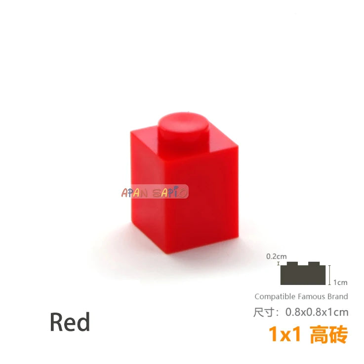 50pcs/lot DIY Blocks Building Bricks Thick 1X1 Educational Assemblage Construction Toys for Children Size Compatible With Brand