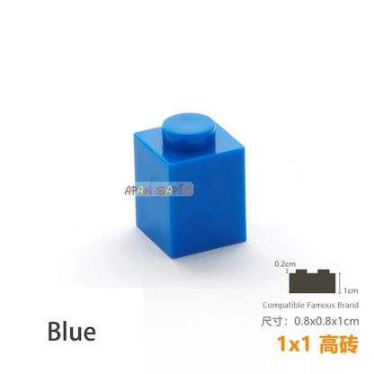 50pcs/lot DIY Blocks Building Bricks Thick 1X1 Educational Assemblage Construction Toys for Children Size Compatible With Brand