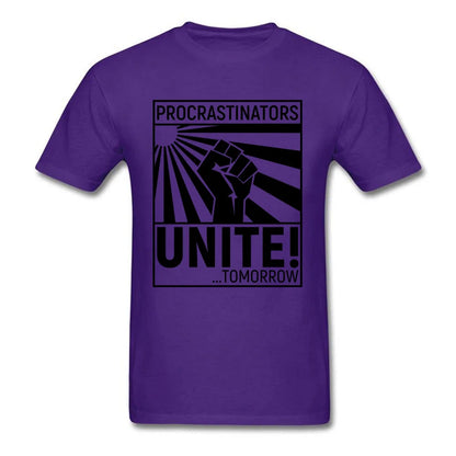 Procrastinators Unite T-shirt Men Funny T Shirt Leisure Summer Cotton Clothes Grey Tops Letter Tees Fist Printed Game Tshirt