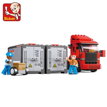 345Pcs Urban Freight Storage City Big Truck Car Model Building Blocks Sets DIY Hobbies Brinquedos Bricks Educational Kids Toys