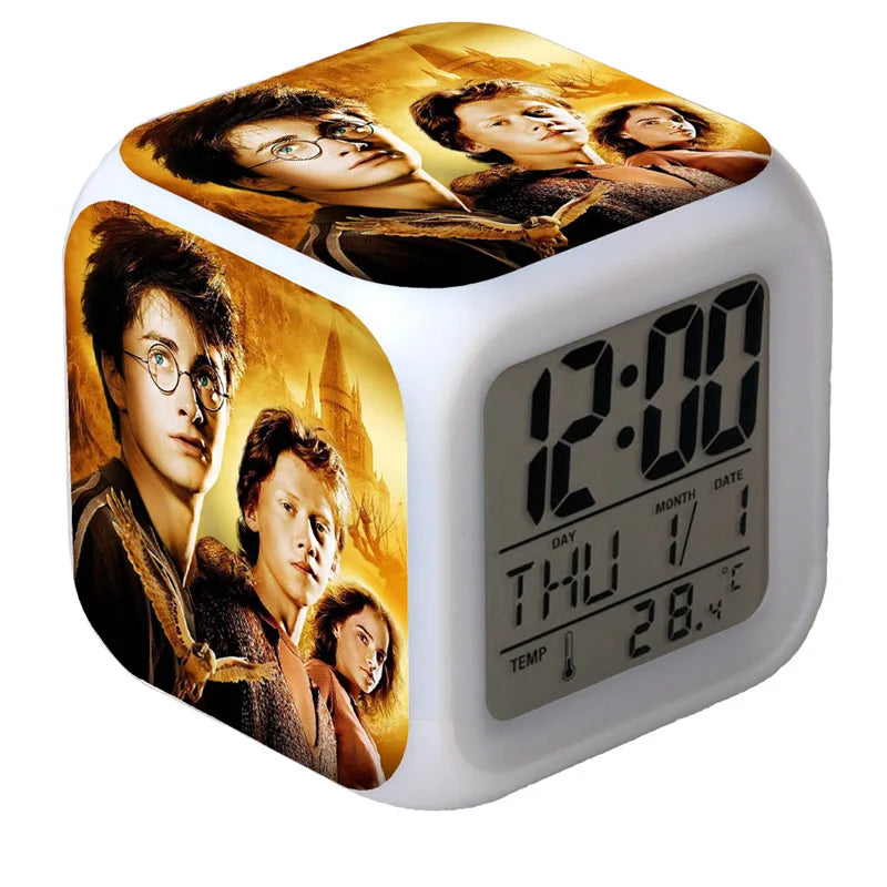 New LED Light Detail Clock ron hermione snape American Drama Peripheral Children Flash Gift Toy Desk Decoration Alarm Clock Toy