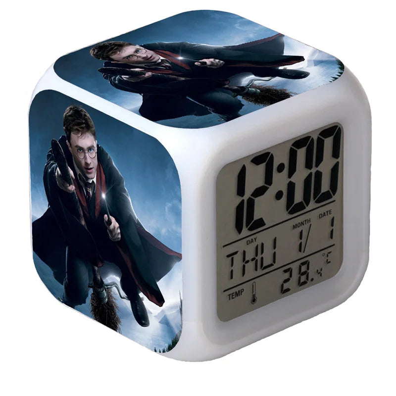 New LED Light Detail Clock ron hermione snape American Drama Peripheral Children Flash Gift Toy Desk Decoration Alarm Clock Toy