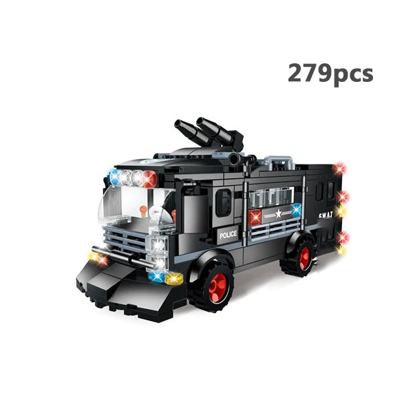 Special Forces SWAT Military Vehicle Car Police Station Bus Sets Building Blocks Kits Helicopters City Arms Truck Arrest Patrol