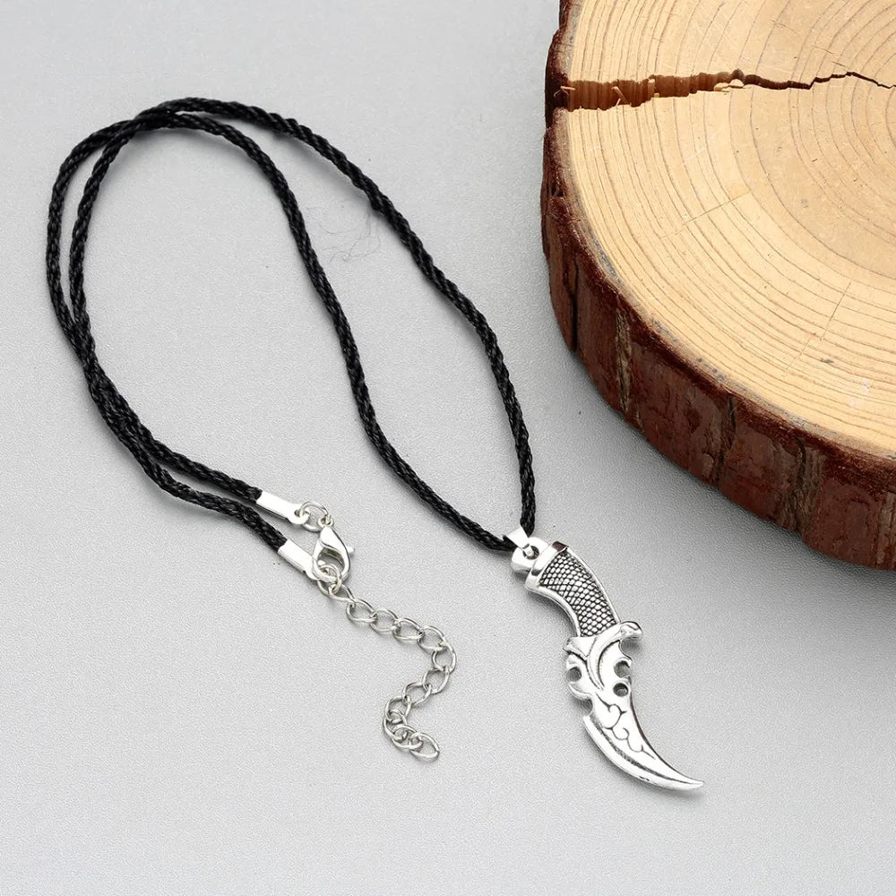 Cxwind Vintage Knife Charm Slavic Amulet Necklace for Women Men Norse Viking Bird Paw Statement Pendant Friendship Jewelry