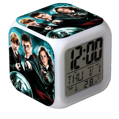 New LED Light Detail Clock ron hermione snape American Drama Peripheral Children Flash Gift Toy Desk Decoration Alarm Clock Toy