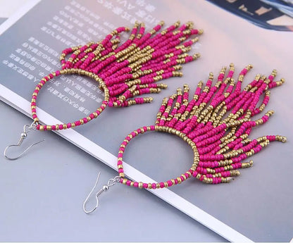 Ethnic Bohemian Beads Earrings Tassel earring Women Fashion Accessories Wholesale Jewelry Gift