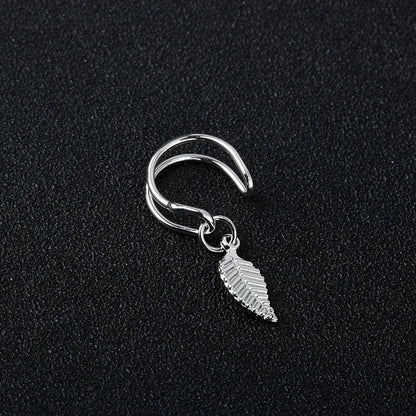 Fashion Leaf Clip Earring For Women Without Piercing Puck Rock Vintage Crystal Star Ear Cuff Girls Jewelry Gifts