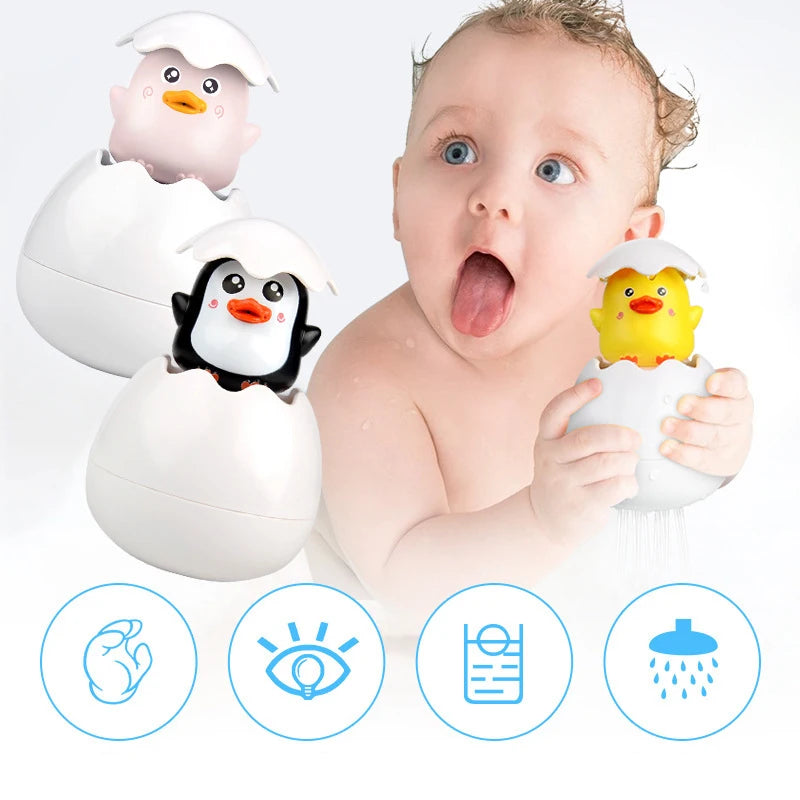 Shower Toy Children Swimming Shower Funny Toy Baby Cartoon Cute Duck Penguin Egg Water Spray Spray Sprinkler Boy Girl Toy