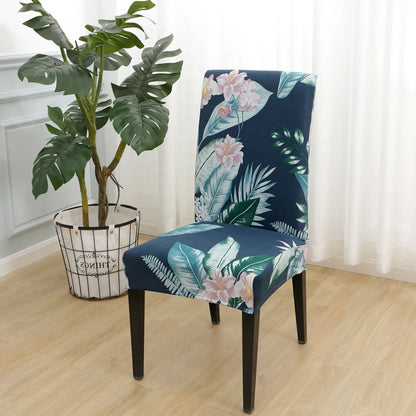 floral printed stretch chair cover for dining room office banquet chair protector elastic material armchair cover