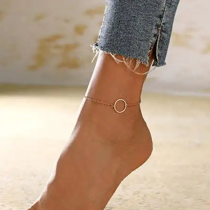 Simple Heart Ankle Layering Pendant Anklet Beaded Foot Jewelry Summer Beach Anklets On Foot Ankle Bracelets For Women Leg Chain