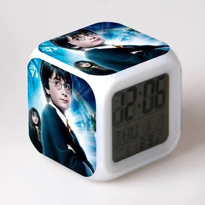 New LED Light Detail Clock ron hermione snape American Drama Peripheral Children Flash Gift Toy Desk Decoration Alarm Clock Toy