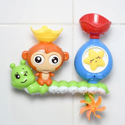 QWZ Baby Cartoon Monkey Classic Shower Bath Toy Animal Sprinkle Bathroom Swimming Bathing Shower Educational Toys For Kid Gift