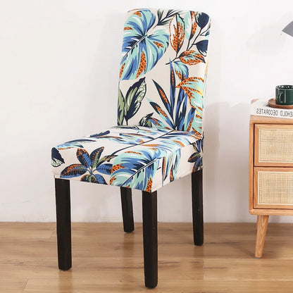 floral printed stretch chair cover for dining room office banquet chair protector elastic material armchair cover