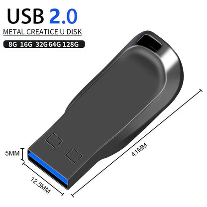 USB Flash Drive 2.0 High Speed Pendrive 128GB 64GB 32GB 16GB 8GB Cle USB 2.0 Flash Pendrive 64GB 128GB Metal 2.0 Stick Pen Drive