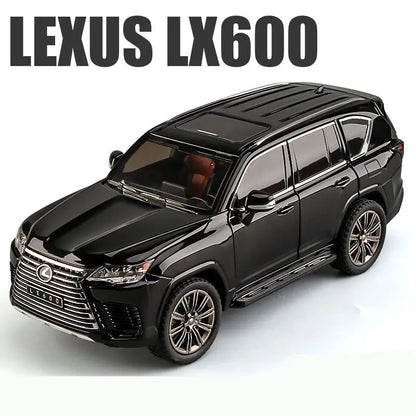 1:24 LX600 SUV Alloy Car Model Diecast Metal Off-road Vehicles Car Model Simulation Sound and Light Collection Children Toy Gift