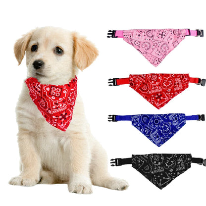 Pet Dog Neck Scarf Puppy Cat Dog Collar Bandana Collar Scarf with Leather Collar Accessories Adjustable Pet Puppy Cat Scarf