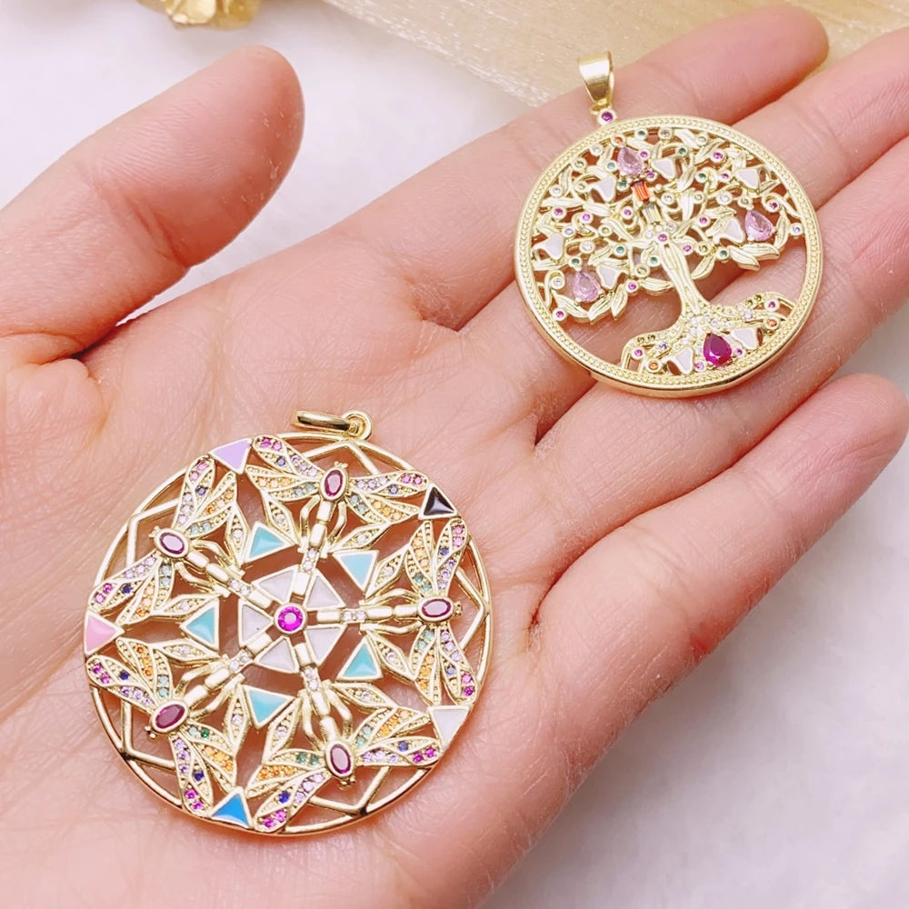 Juya DIY 18K Real Gold Plated Creative Enamel Love Heart Snake Charms For Handmade Talisman Christmas Gift Jewelry Making