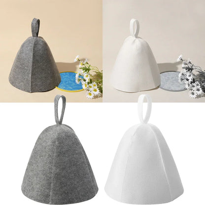 Anti Heat Sauna Hat Thicken Wool Felt Shower Cap Hair Turban Quickly Towel Drying Towel Hats Sauna Bathroom Accessories