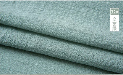 Solid Color Soft Thin Linen Cotton Fabric Organic Material Pure Natural Flax For Sewing DIY Handmade Clothes Patchwork Fabric