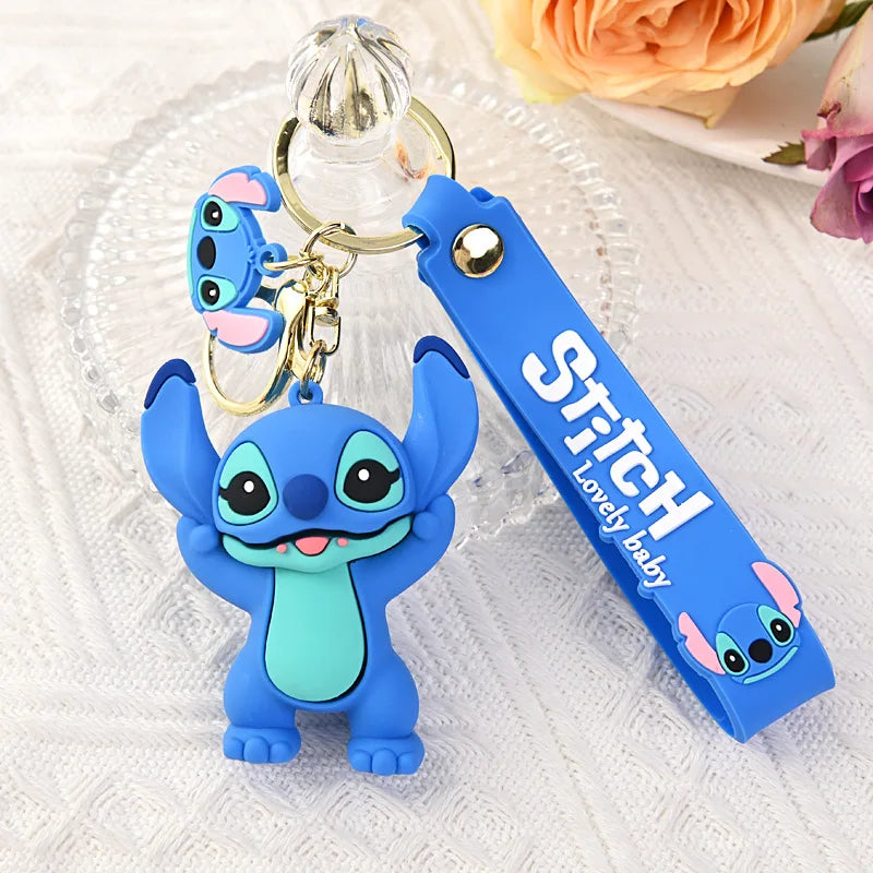 Disney Lilo Stitch Keychain Stitch Action Figure Keychains Pendent Ornament Dolls Collection Model Stitch Toys For Kids Gift