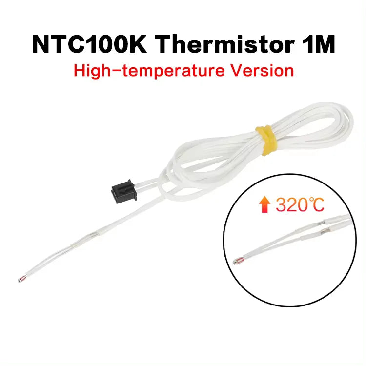 XCR 3D Printer Parts HT-NTC100K B3950 Thermistor Cartridge Sensor with SM Plug Kit High Temperature for PT100 Hotend 1M/2M Cable