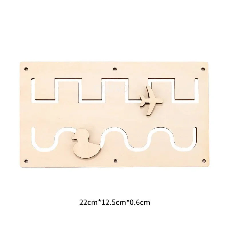 DIY Montessori Activity Busy Board Unlock Door Latch Toys Wooden Puzzle Accessories Material Early Education Skill Learning Toys