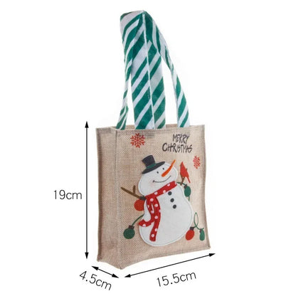 2PCS Christmas Tote Candy Chocolate Storage Bag Apple Bag Christmas Gift Santa Snowman Gift Bag Christmas Supplies