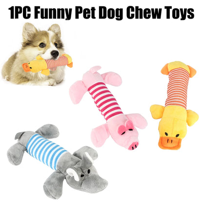 Dog Cat Fleece Toys Elephant Duck Pig  Chicken Legs  Pet Funny Plush Toys Fit for All Pets Popular Squeak Chew Sound Dolls