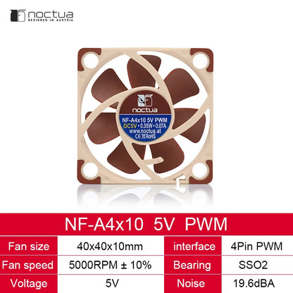 Noctua NF-A4x10 40mm Computer Case Fan 5V/12V PWM SSO Magnetically Stabilized Bearing Quiet Cooling Fan