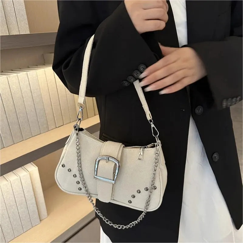 Simple Retro Underarm Bag Fashionable Trend Casual Shoulder Bag Canvas Casual Texture Crossbody Bag for Women