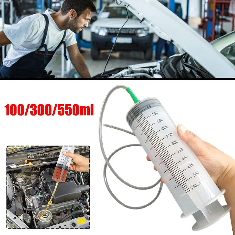 100/300/550ml Syringe Large Syringes Reusable Needle Barrel Oil Pump with Scale Oil Suction Vacuum Syringe Pistol Pump Extractor