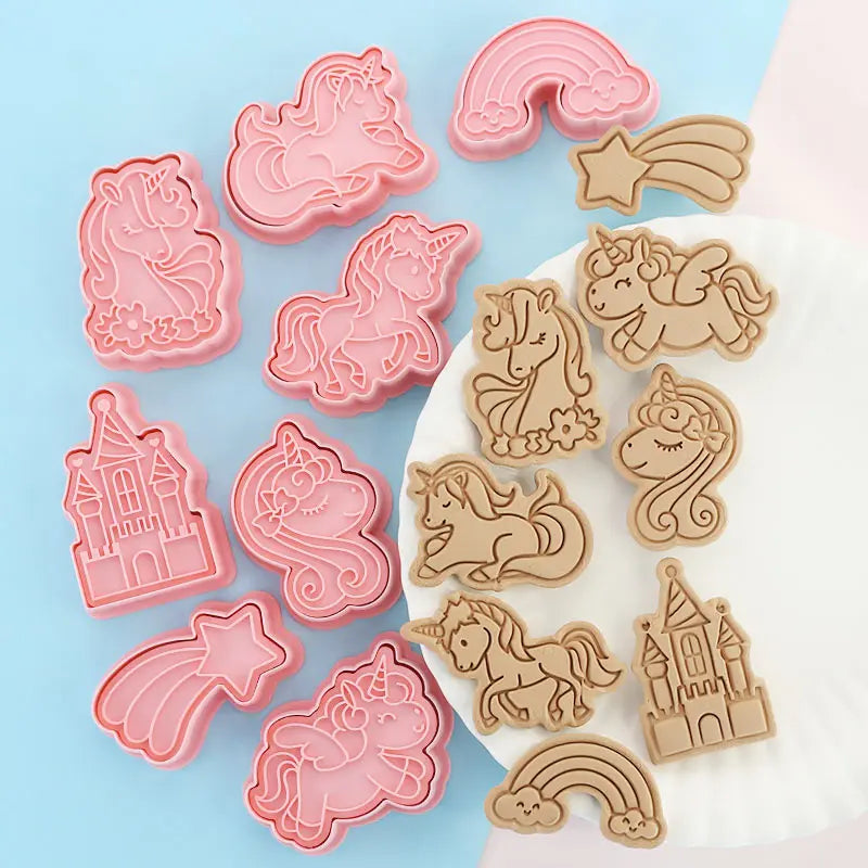 Unicorn Shape Mold Baking Accessories Cartoon Home Handmade DIY 3D Press Mould Cookie Frosting Fondant Cake Decoration Tools