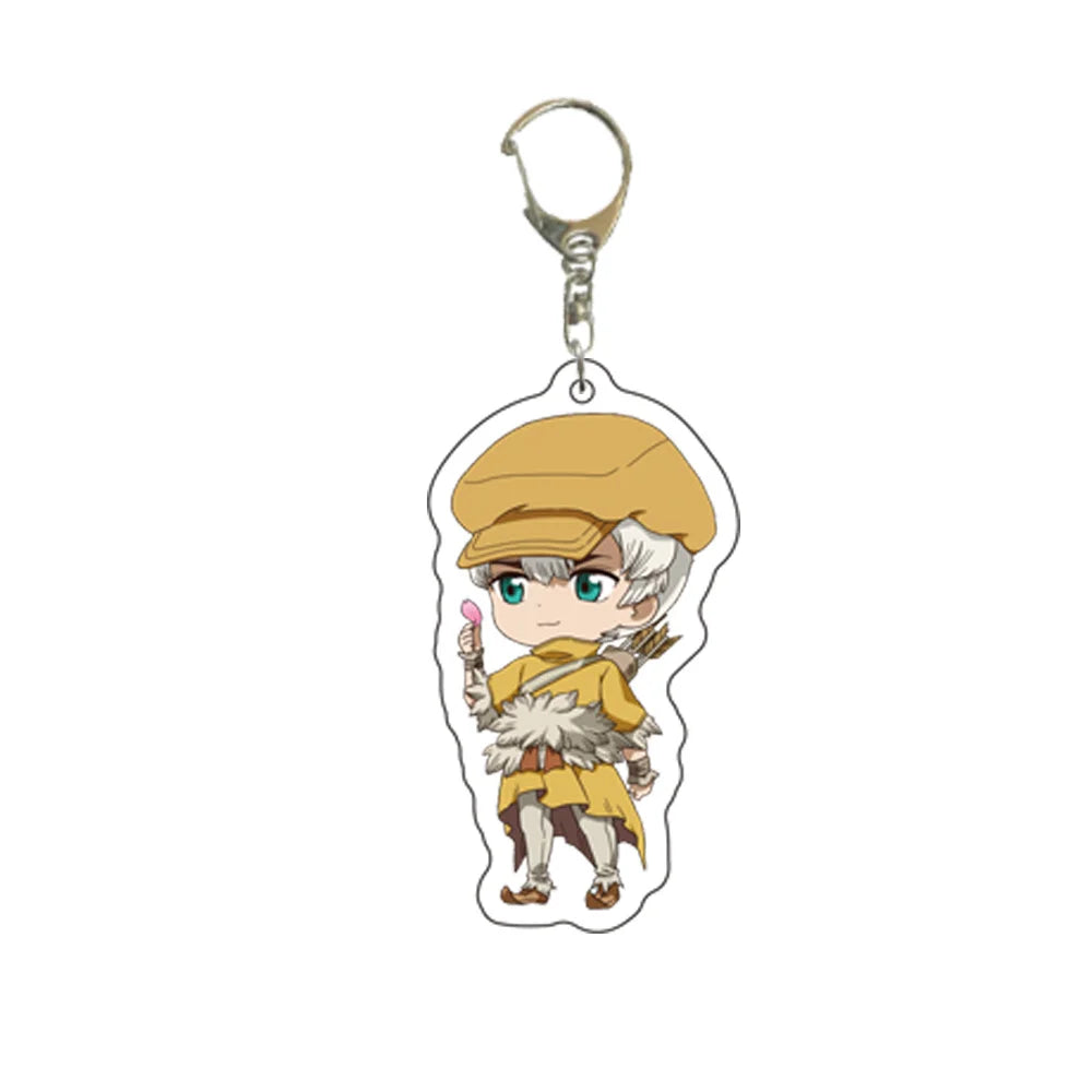 6CM Anime Dr.Stone Acrylic Keychain Model Cosplay Charm Characters Ornament Accessories Goods Collection Gifts