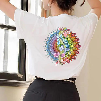 Beautiful Flower Iron On Transfer For Clothing DIY Fashion Heat Sticker On T-shirt Bag Retro Style Patches On Clothes Appliqued