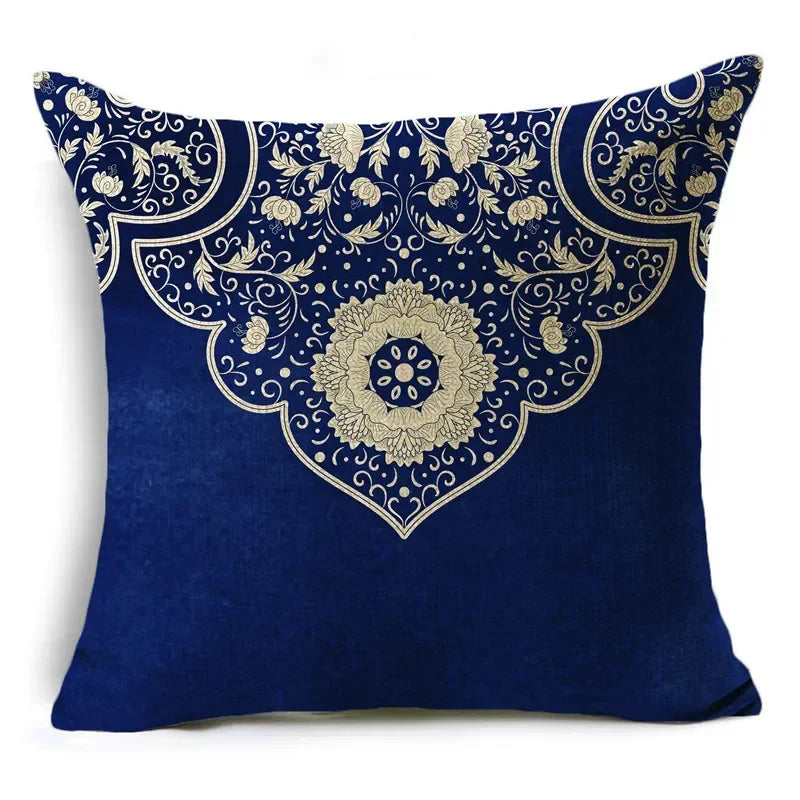 Traditional Style Blue and White Porcelain Pattern Printing Personality Pillowcase Cushion Cover Sofa Decor 40cm/45cm/50cm