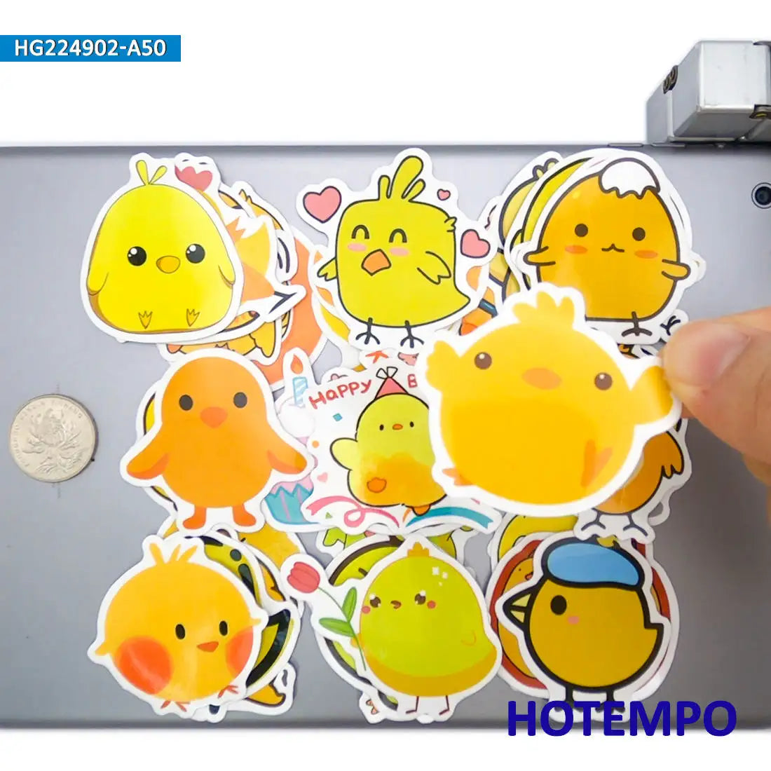 20/30/50Pieces Cute Cartoon Animals Yellow Little Chicken Stickers for Kids Scrapbook Car Bike Luggage Phone Laptop Sticker Toys