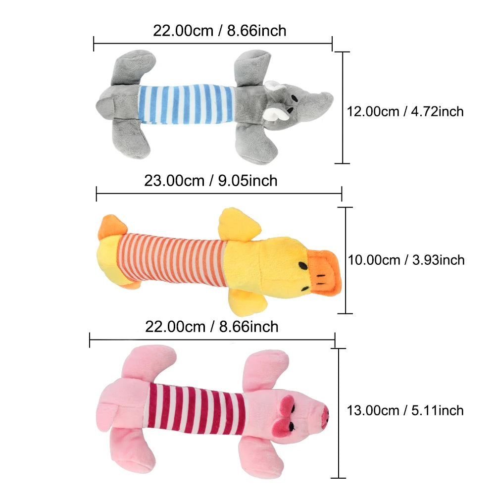 Dog Cat Fleece Toys Elephant Duck Pig  Chicken Legs  Pet Funny Plush Toys Fit for All Pets Popular Squeak Chew Sound Dolls