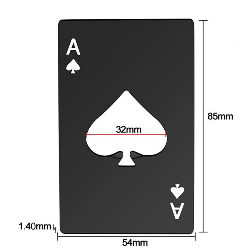 1Pcs Creative Poker Shaped Bottle Can Opener Stainless Steel Credit Card Size Bar Restaurant Beer Metal Opening Tool Gift