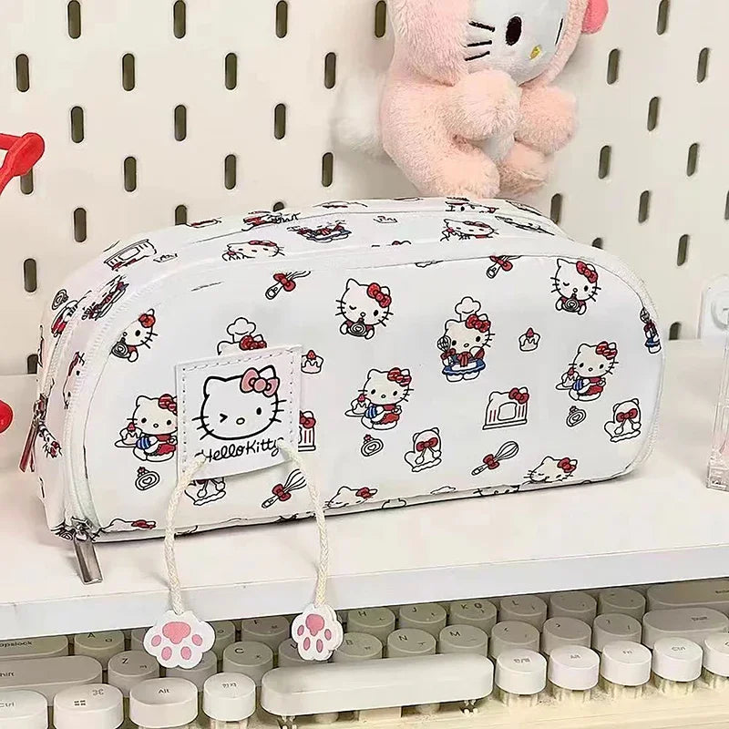 Sanrio Large Capacity Multifunctional Cartoon Pencil Case Cute Pochacco Kt Cat Printed Pattern Pencil Box School Supplies Gifts