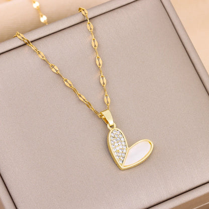 New Design Sense Light Luxury Pendant Necklaces For Women Trendy Stainless Steel Female Jewelry Ladies Neck Chain Accessories