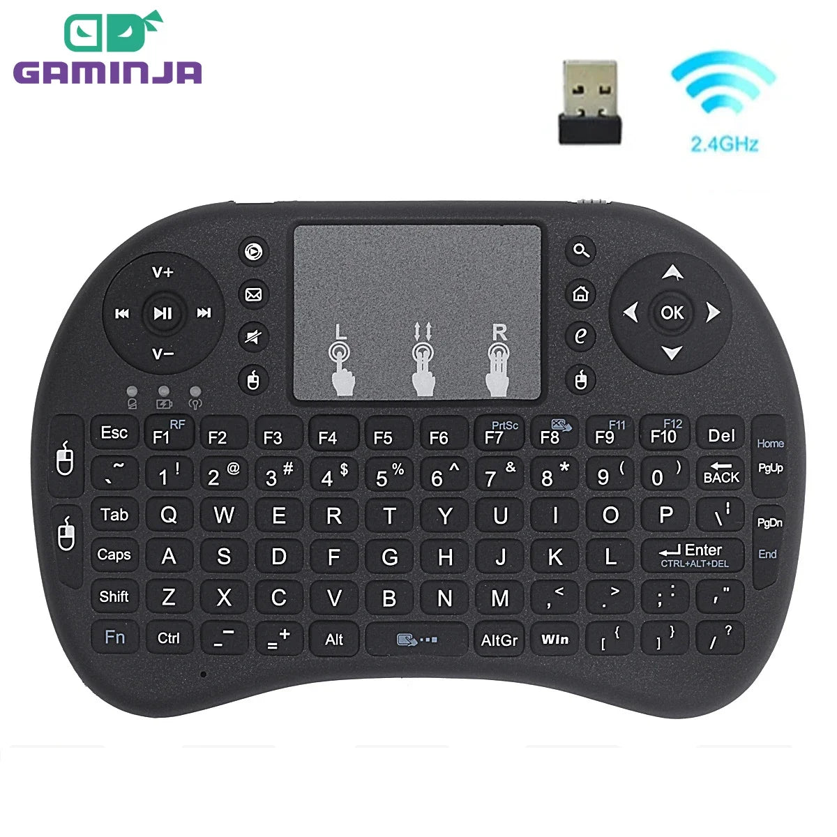 GAMINJA I8 Mini Handheld Keyboard Remote Control 2.4G Air Mouse Wireless Keyboard With Touchpad For Android TV Box PC Smart TV