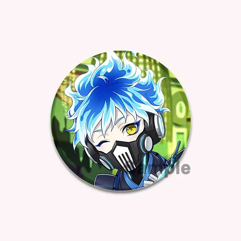 Twisted Wonderland Tinplate Pins Round Cartoon Brooches for Backpack Cothes Accessories Anime Collection Badge Decoration Gift