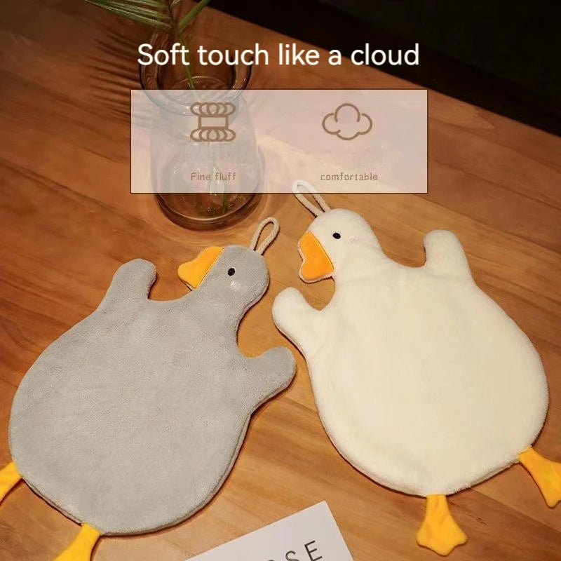 Cartoon Goose Hand Towel Kitchen Bathroom and Toilet Hand Towel Hanging Type with Super Water Absorption Quick Drying It Is Hard