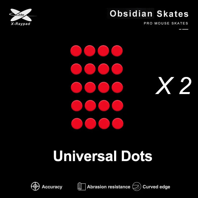 X-Raypad Obsidian Mouse Skates Universal 6.5mm Dots - 40pcs