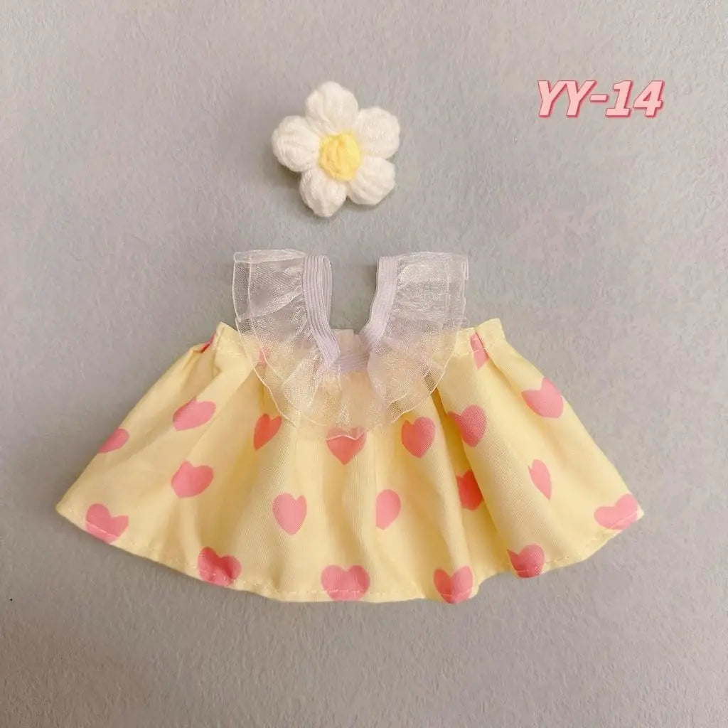 20Cm Cotton Doll Clothes College Style Suit Plush Doll Cute Baby Clothes Skirt for Upset Duck