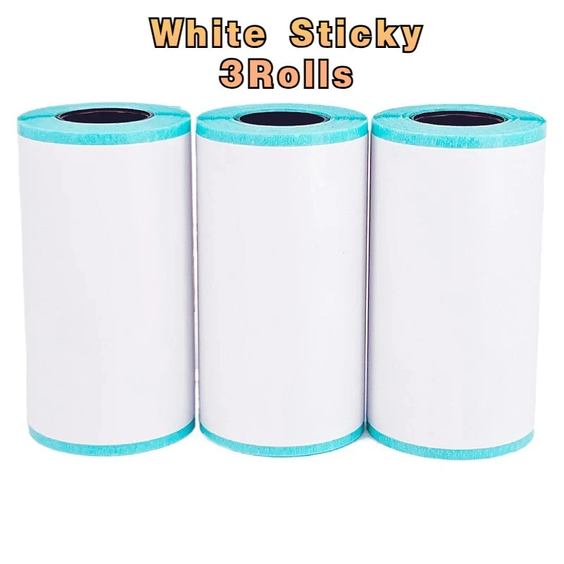 9 Rolls Thermal Printer Paper Adhesive 57X30mm Mini Printing Paper Rolls Printable Stickers For P1 Printer PeriPage A6 Printer