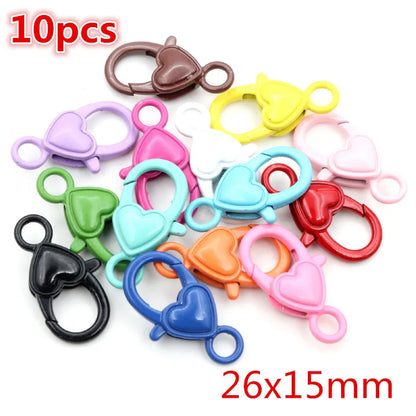 New Fashion Multi-colors Mixed Alloy Open Rings Lobster Clasp Hooks Ball Chains DIY Jewelry Making Findings Supplies