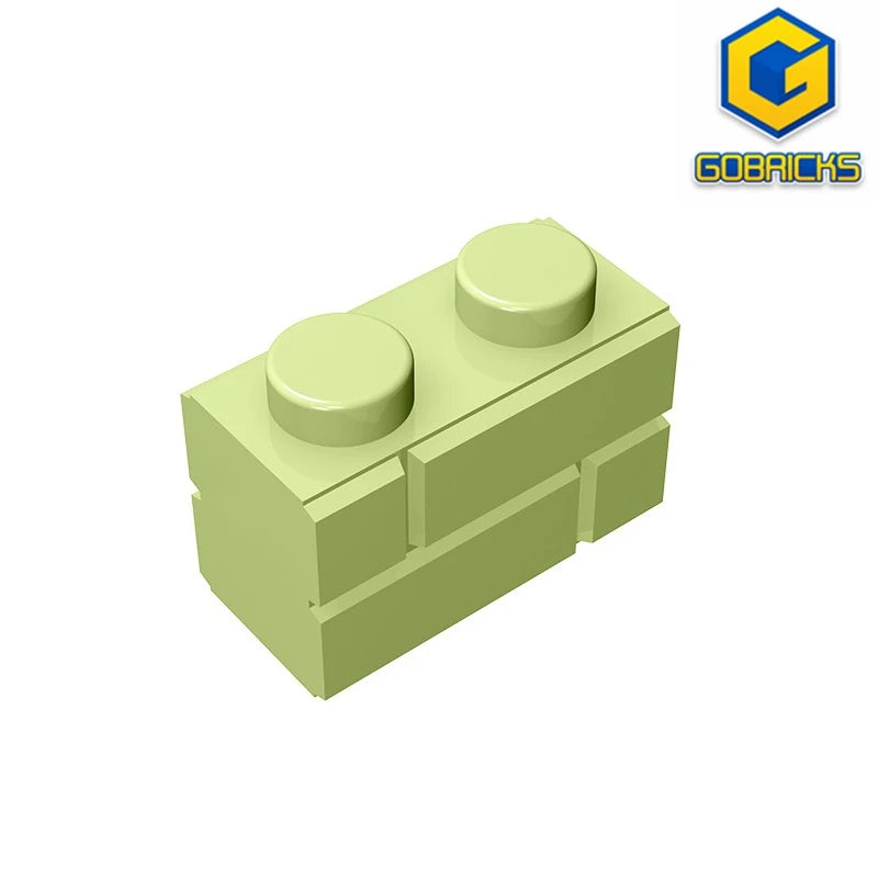 Gobricks 10 PCS Bricks Parts DIY 98283 1x2 Checkered Brick Wall Brick Parts Compatible Educational Building Blocks Parts Toys