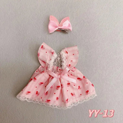 20Cm Cotton Doll Clothes College Style Suit Plush Doll Cute Baby Clothes Skirt for Upset Duck